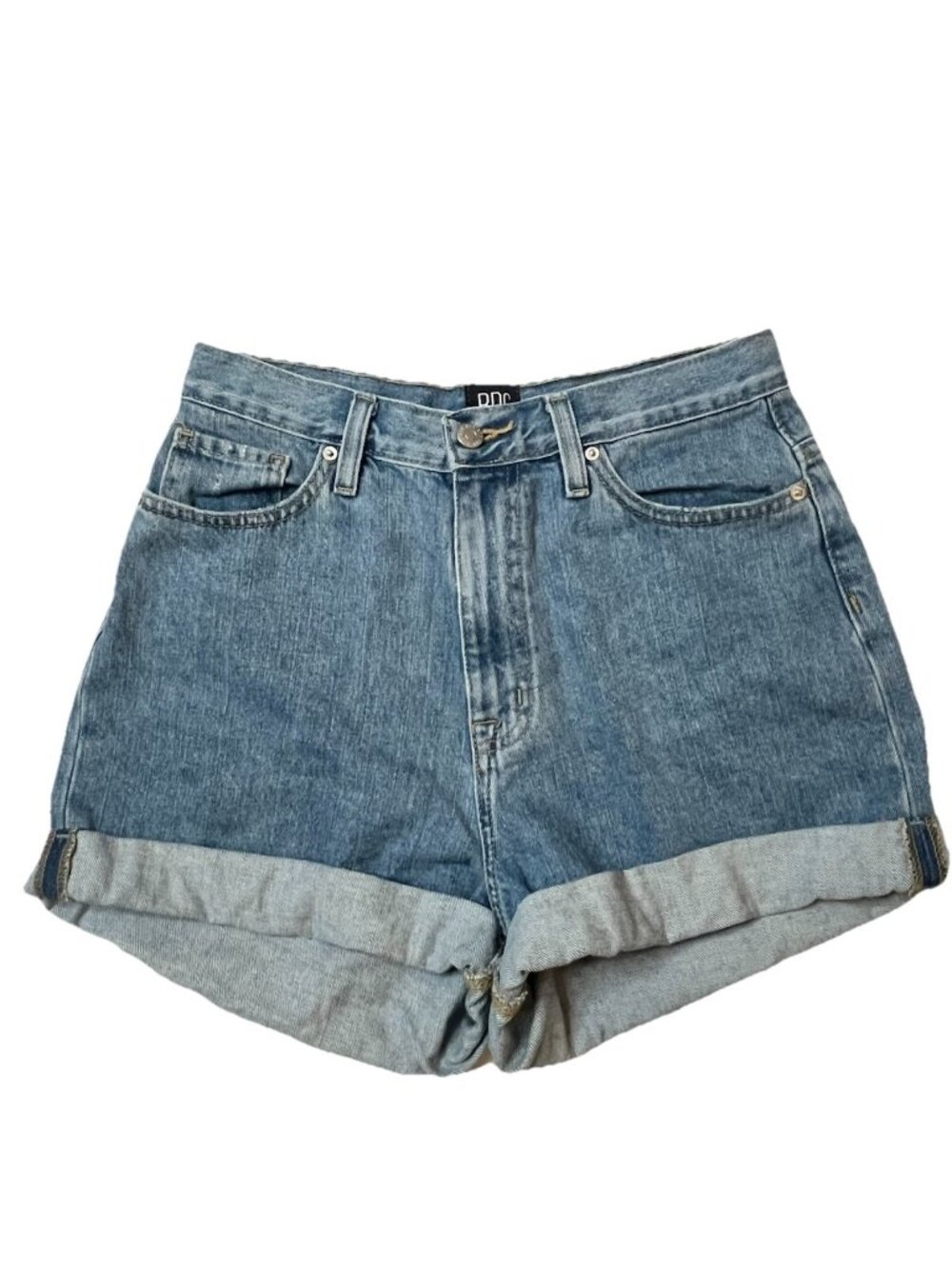 BDG Urban Outfitters Denim Shorts 28 High Rise Cuffed Mom Jean Shorts Blue